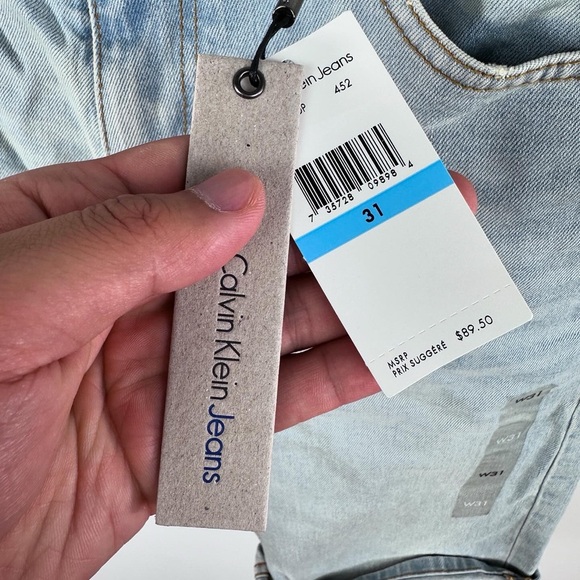 Calvin Klein Light Wash Denim Shorts - Picture 7 of 7